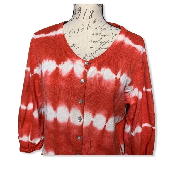 Style & Co. Tie Dye 3/4 Sleeve Cardigan Sweater - Picture 4 of 4